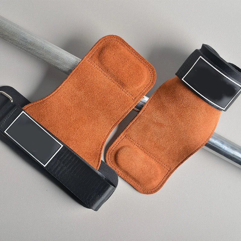 2023 Custom Logo Training Wrist Support Pull Ups Weightlifting Strap Pad Workout Weight Lifting Leather Hand Grips