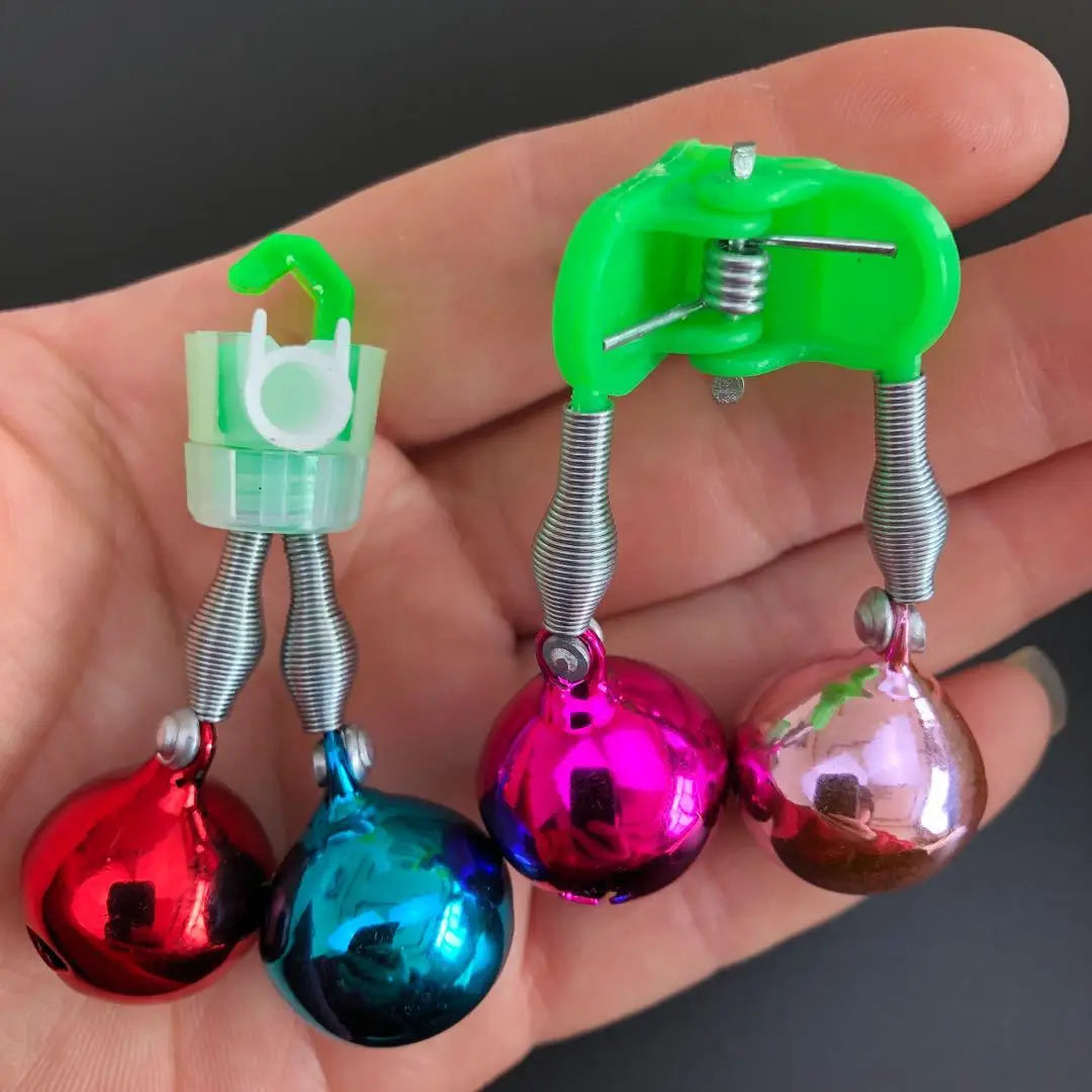 Double Fishing Bite Alarm Rod Carp Copper Bell with Screw Colorful Plastic Clip Tool Accessory for Fishing