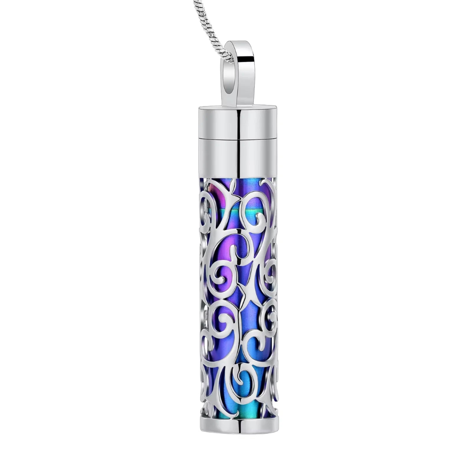 Aromatherapy Fashion Pendant Necklace Stainless Steel Hollow Cylindrical Corrugated Popular Essential Oil Perfume Bottle for