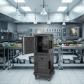 Double Layers New Double Wall Non-Removable Non-Electric Ultra Pan Carrier Food Storage Box Carrier Grey With Casters
