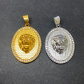 Punk Crystal Zircon Lion Pendant Stainless Steel Diamond Gold Plated Jesus Mary Pendant for Fashion Jewelry