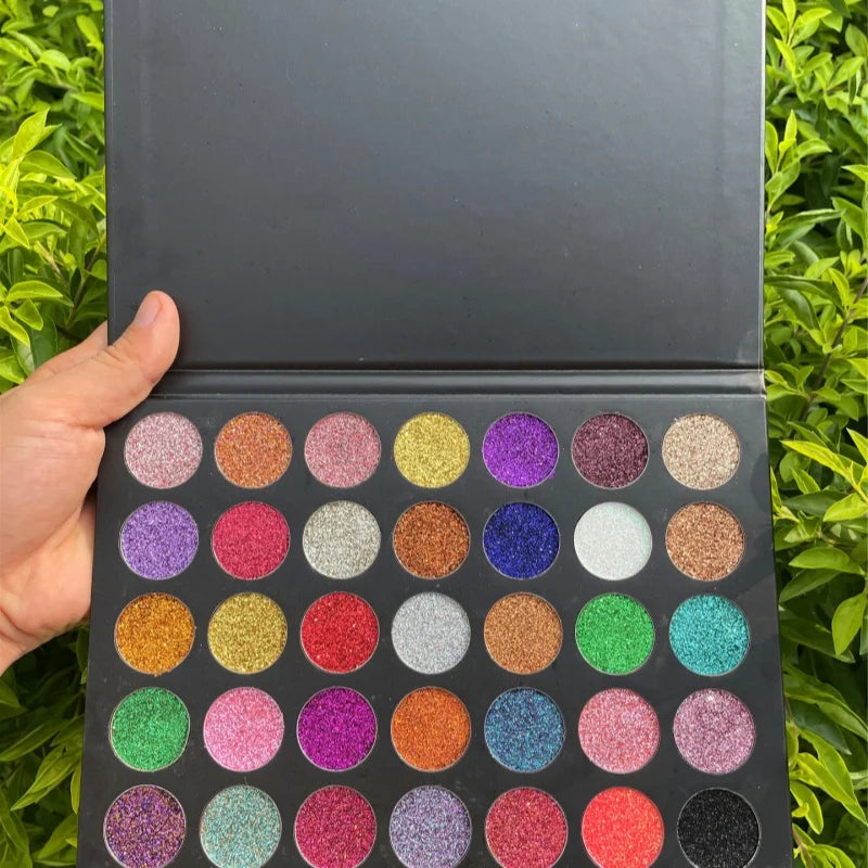 Wholesale Color Cosmetics Private Label Glitter Eyeshadow Makeup Cosmetic Eye Shadow 35 Color Glitter Eyeshadow Palette