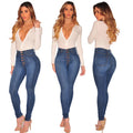Autumn Casual Style Light Wash High-Waist Slim Black Denim Pants Mid-Waist High-Stretch Butt-Lifting Design Woven Pencil Jeans