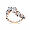 Messi Gems Women Ring MSR-1012 14K Gold Irregular Round Brilliant Cut Moissanite Diamond Half Eternity Ring
