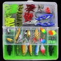 DORISEA 101pcs Fishing Lures Set Mixed Metal ABS Accessories for River Lake Stream Includes Minnow/Popper Spoon Hooks Artificial