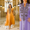 Middle Eastern Muslim Women's Clothing. Saudi Arabian and Dubai-style Embroidered Long Robes. Abaya Cord-embroidered Dresses.