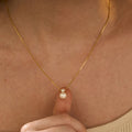 Emanco Trendy Bohemian Beach Stainless Steel Box Chain Necklace Shell Pearl Zircon Necklace Minimalist Jewelry