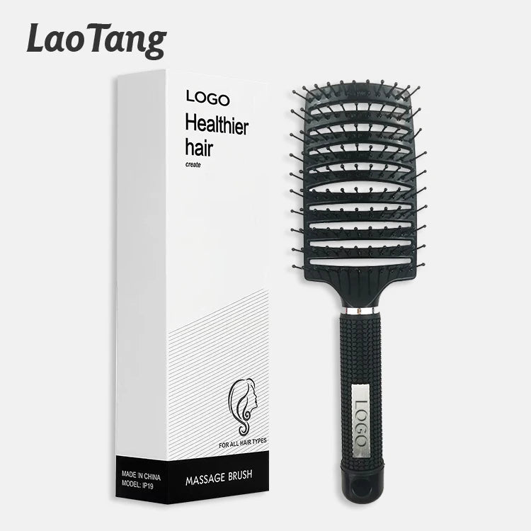 Compact Custom Heat-Resisting Detangle Hair Brushes Cushion Paddle Vent Stylist's Compactor Nylon Hair Comb