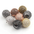 High Quality 4/6/8/10/12MM Micro Pave CZ Spacer Beads Cubic Zirconia Ball Charms for Bracelet Making