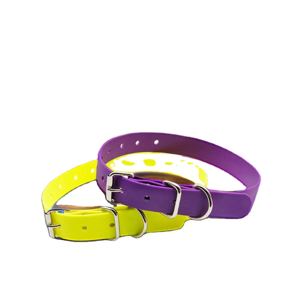 Small Durable Waterproof Nylon Pet Collar with PVC Metal Hardware Outdoor Sports Training Collar Rivet Decoration Factory Lights