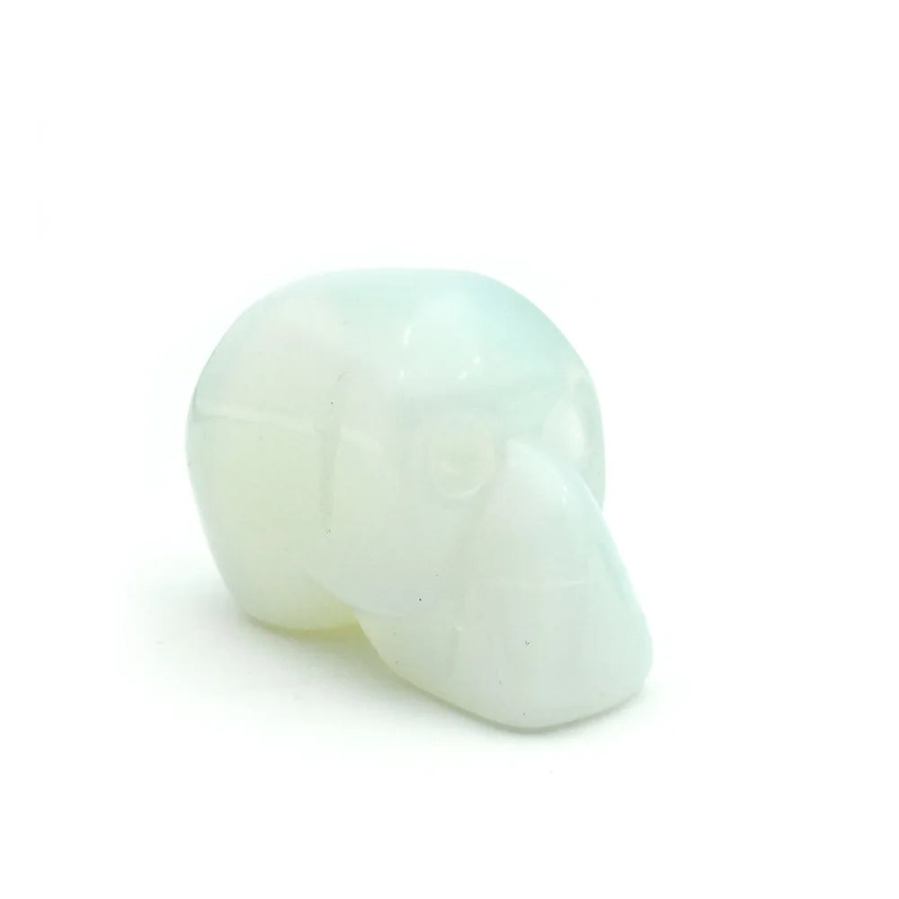 2026 Natural Agate Magic Reiki Carved Crystal Opalite Skulls Alien for Home Decoration