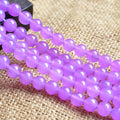 Semi-precious Healing Stone Purple Chalcedony Beads Bracelet Beads Strands Diy Jewelry Accessories Material