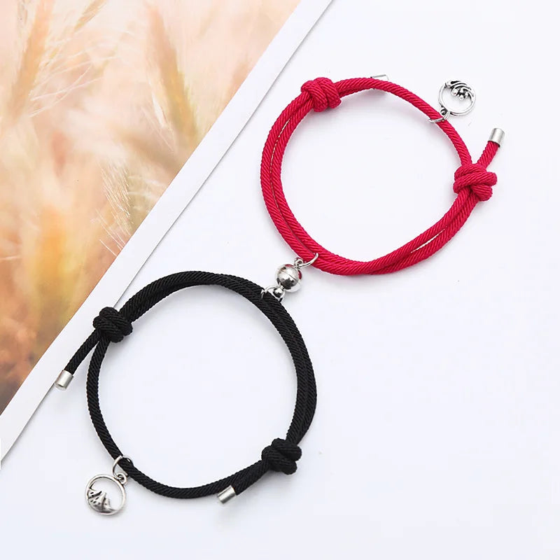 2pcs/set  Couple Hand Strap Bracelet Best Friend Multi Color Hand Strap Fashion and Simple Gift for Best Friends 2021