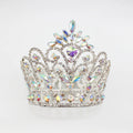Genya Round Full Size Crystal Rhinestone Hair Jewelry Wedding Women Crown Girls Rhinestone Pageant Tiara 2024