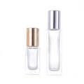 Empty Cosmetic Packaging 5ml 10ml Transparent square Rectangle Glass Roll on Roller Essential Oil Perfume Bottle