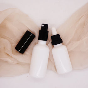 50ml 30ml Cylinder Opal Uv Glass Dropper Bottle with Black Sprayer
