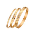 Wholesale Curved Bracelets Gold Plated Stainless Steel Zirconia Paved Crystal Bracelet & Bangle Women Accessories