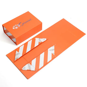 Custom Pantone Orange Color Printed Foldable Box Convenient for Shipping Handbag Packing for Small Business Bulk Wholesale