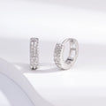 Wholesale Earrings Jewelry Rhodium Plated Cubic Zirconia Square Huggie 925 Sterling Silver Fine Jewelry Earrings