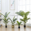 Factory Wholesale Cheap Price Lifelike Green Small Potted Faux Plants Artificial Areca Silk Palm Trees for Home & Garden Decor