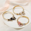 New Fashion Gold Color Stainless Steel Opened Size 3 Colors Butterfly Charms  Bracelets for Women
