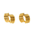 RisingMoon 2023 Vintage Stainless Steel 18k Gold Plated Stud Earrings Geometric Non-Fading Earrings for Women