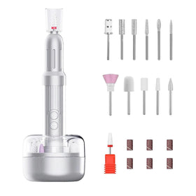 Electric Nail Drill Professional Cordless Electric Nail File with Base Rechargeable Nail Drill Manicure Pedicure Salon at Home