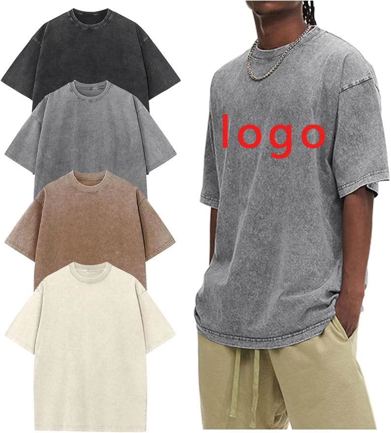 Oversized Tshirts for Men Acid Wash Loose Fit Vintage Cotton Heavyweight T Shirts Vintage Tees Acid Wash T Shirt