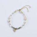Adjustable Gold-Plated Crystal and Freshwater Pearl Bracelet with Zircon Stylish Platinum Jewelry for Parties Weddings Gifts