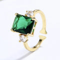 Square Shape Cut Classical Beautiful Fine High Quality Fashion Jewelry 18K Gold Plated Rings for Women Luxury