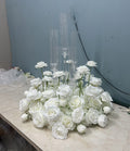 O-X870  OEM Luxury Wedding Table Candelabra Flower Centerpieces Display Drops Artificial Flower Arrangement for Metal Stand