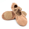 EU US Stock Brown Suede Split Sole Ballet Dance Shoes Pink Ballerina Shoes for Girls Tan Stretch Canvas Soft Features for Women