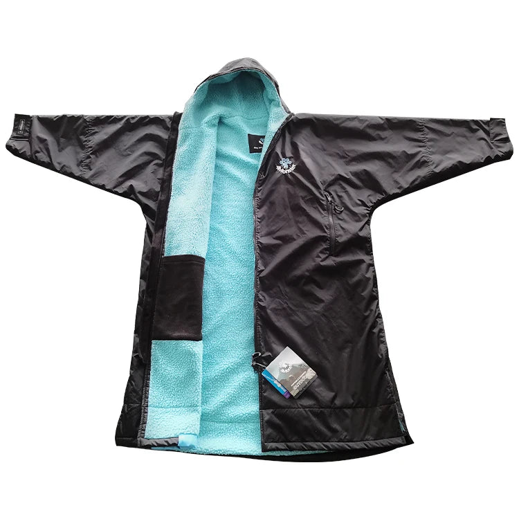 Water Sport Adult Surf Poncho Waterproof Sherpa Fleece Lining Warm Beach Surf Changing Robe