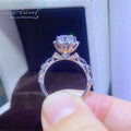 Silver 925 Original 1 Carat Brilliant Cut D Color Moissanite Ring Sparkling Wedding Gemstone Jewelry for Women