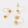 XD-169 Wholesale Fashion Women Metallic Jewelry Metal Alloy Gingko Leaf Flower Gold Arm Bangle Bracelet