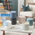 BESTCERA European Style Matte Tumbler Jar for Candles Scented Candle Container Simple Ceramic Candle Vessel with Lid