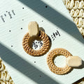 New Eco-Friendly Colorful Beach Hook Earrings Handmade Summer Rattan Design Chinese New Year & Christmas Accessory