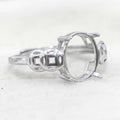 Sterling Silver 9*11mm Semi Mount Ring Empty Frame Blank Support Setting S925 Base Holder Without Center Stone for DIY Inlay