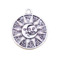 Fashion Charms Antique Silver Color Alloy Charms Pendant Viking Zodiac Sun Moon for Jewelry Making 29x25MM