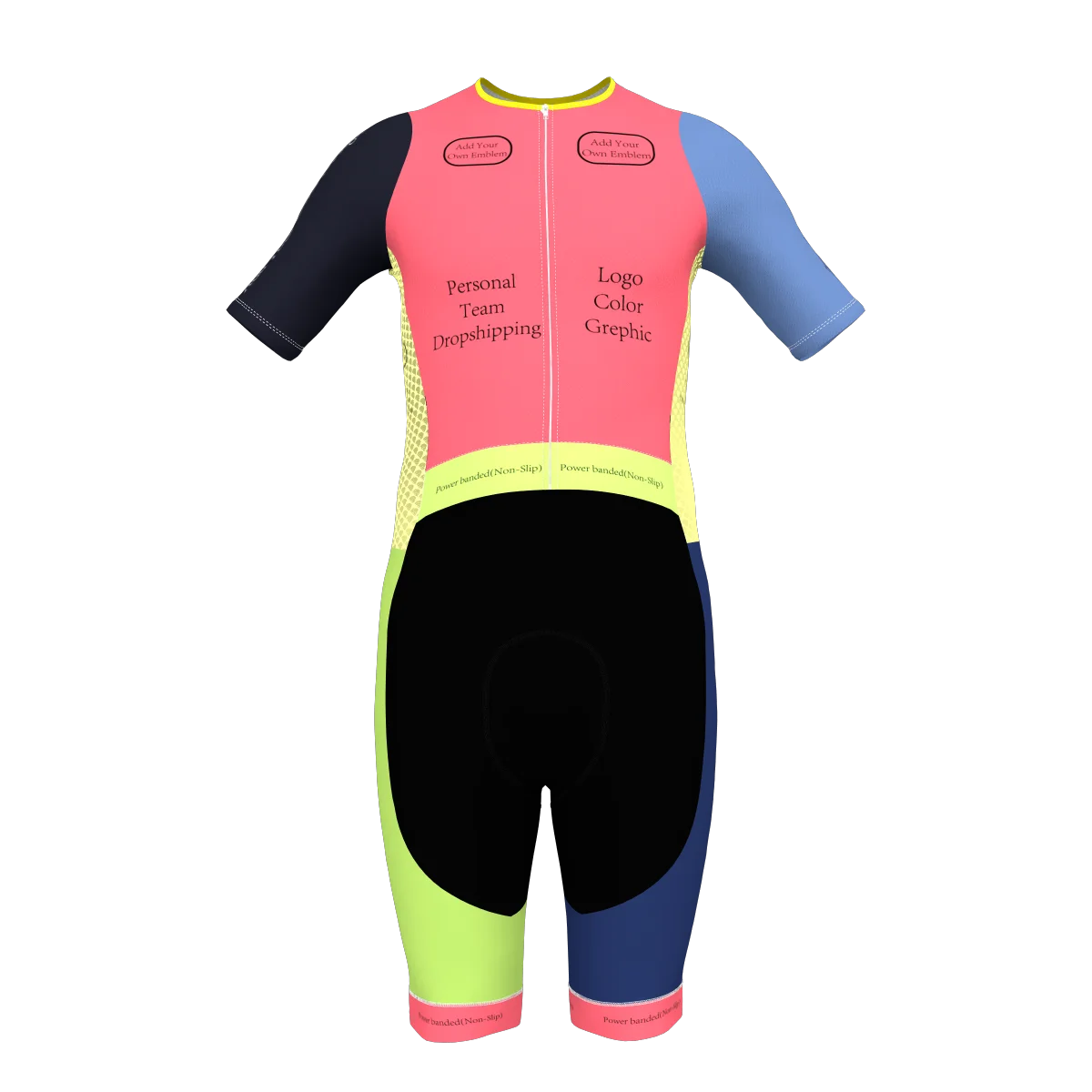 HIRBGOD Customizable Men's Premium Tri Suit for Cycling Provide Color Layout logo Size Customization Options