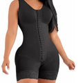European American Women's High-Waist Corset Bodysuit One-Piece Zipper Firm Tight Tummy Butt Lift Enhancement Bottom Shapewear