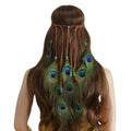 Genya Fashion Feather Hair Extensions Peacock Feather Head Band Indian Feather Hair Accessories for Women Girls