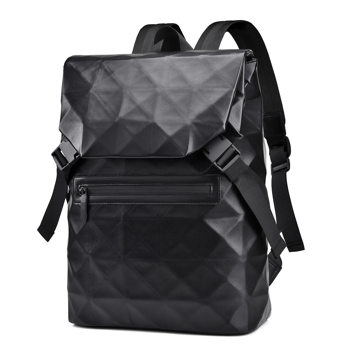 15'' Black Outdoor Polyester Zipper Business Laptop Backpack with Custom Logo Waterproof Computer Bag Wholesale