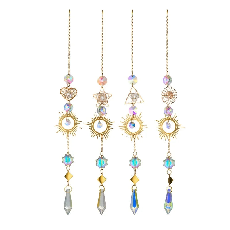 Dropshipping New Crystal Prisms Pendants Hanging Outdoor Home Decoration Crystals Sun Light Catcher