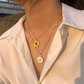 Collares Con Flores Seed Beaded Toppik Accessories Faux Pearls Jewelry Double Layered Bulk Flower Daisy Necklaces