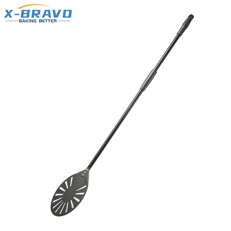 Metal Pizza Turning Peel Oversize Professional Long Round Pizza Tool Aluminum Adjustable Pastry Removable Handle Pizza Shovel