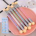 UV Gel Nail Gradient Sponges Pen Double Head Nail Ombre Brush Acrylic ManicureTool With 4Pcs Replaceable Sponge Heads