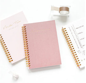 Hardcover Spiral Pink Notebook A5 Printing Notebook Journal Custom Weekly Daily Planner
