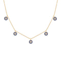 ROXI Bohemia S925 Sterling Silver Simple Small Blue Eye Pendant Necklace Jewelry