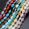 13x18mm Oval Shape Natural Agate Quartz Stone Beads Polished Loose Natural Gemstone Egg Oval Shaped Beads